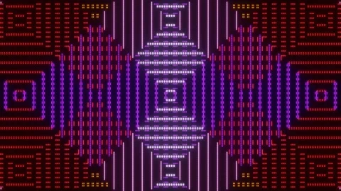 Smooth iridescence of colored pixel squares Stock Footage 171057104