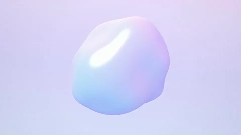 A smooth iridescent blob with soft light blue and pink gradients Stock Footage 340831189