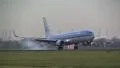 Smooth KLM plane landing HD Footage