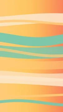Smooth layered waves in warm orange, golden yellow, cream, and teal form a .. 스톡 일러스트