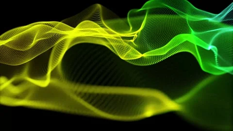 Smooth lime green neon waves Stock-Footage 342582033