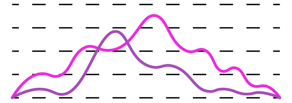 Smooth line chart. Data comparison infographic element Stock Illustration