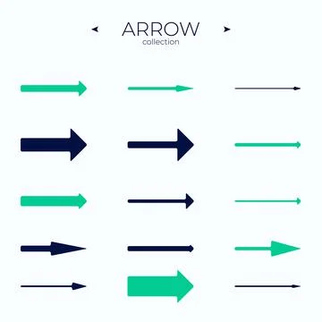 Smooth Line Icons. Arrow vector icon set. Arrow basic UI elements. For Web Stock Illustration