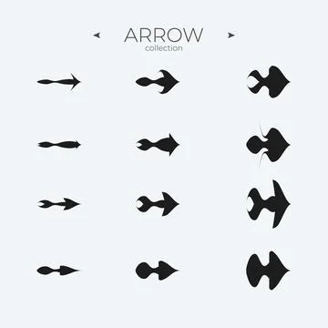 Smooth Line Icons. Smooth arrow symbol collection. Arrow basic UI elements. To イラスト素材