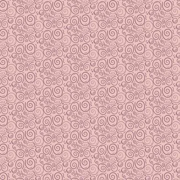 Smooth lines corners and spirals on a beige background seamless pattern. Abst Stock Illustration