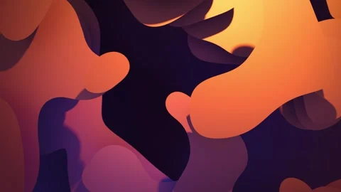 Smooth liquid shapes background with gradient of orange and purple colors Stock Footage 311124094