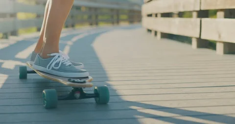 Smooth longboarding style Stock Footage 121863861