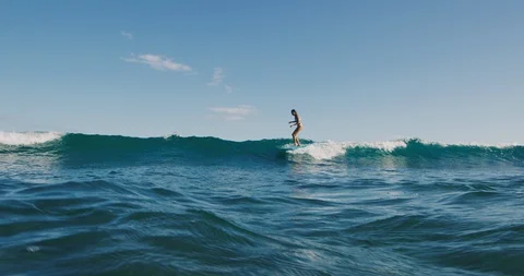 Smooth longboarding surf style Stock Footage 109419154