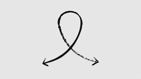 Smooth looping arrow ribbon-like shape grunge doodle animation Stock Footage 329753547