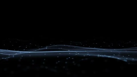 Smooth looping digital waves with digital network lines animation Stock Footage 339718878