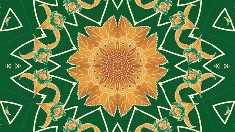 Smooth looping mandala pattern with floral elements Stock Footage 310702649