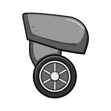Smooth luggage wheels cartoon vector illustration Stock Illustration