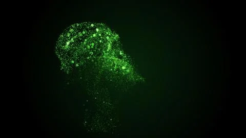 Smooth luxury emerald green stream slowly flow on black background. Copy space. Stock Photos
