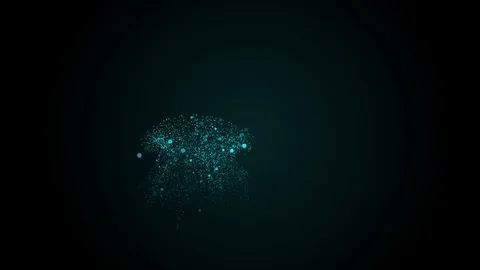 Smooth luxury techno blue stream is flowing slowly on deep golden background Stock Footage 116035152