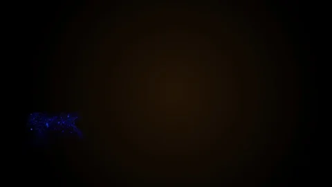 Smooth luxury techno blue stream is flowing slowly on deep golden background Stock Footage 116054857