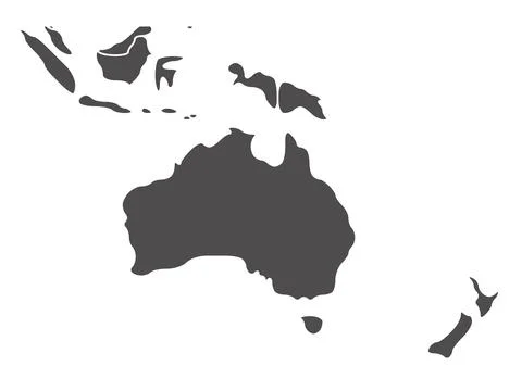 Smooth map of Australia continent Stock Illustration