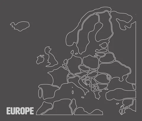 Smooth map of Europe continent ~ Clip Art #196912779