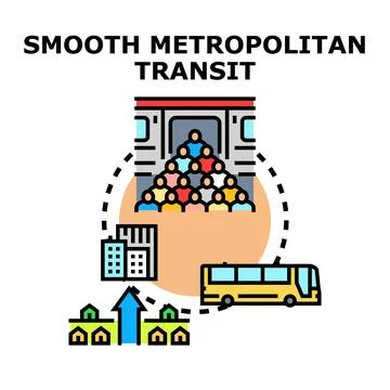 Smooth metropolitan transit system connecting city areas Stock Illustration