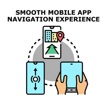 Smooth mobile app navigation experience concept illustration イラスト素材