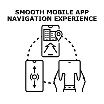 Smooth mobile app navigation experience concept illustration Stock Illustration