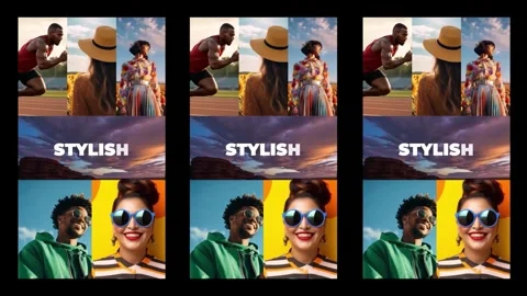 Smooth Modern Dynamic Split Screen Slideshow | Stylish Multiframe Intro After Effects素材