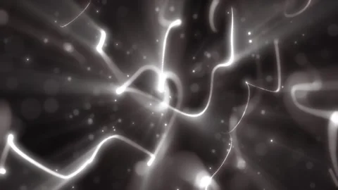 Smooth monochromatic white light trails flowing across a dark background, f.. Stock Footage 310552860