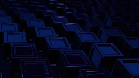 Smooth Motion Midnight Blue Cubes Abstract 4K Motion Graphics subtle motion.. Stock Footage 318925759