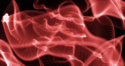 Smooth motion of red blurry particles on black background Stock Footage 231558462