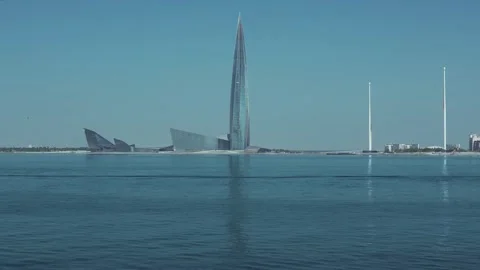 Smooth Movement On The Calm Sea In Front Of St.Petersburg  05/27/2024 Vídeo Stock 276701732
