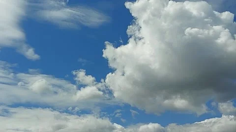 Smooth movement of the clouds in an intense blue sky Stock Footage 206795021