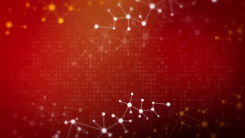 Smooth movement of a geometric shape animated in space in the form of a molecula Stock Footage 282786278