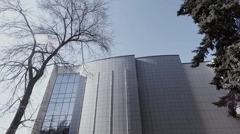 Smooth movement to the gray building Stock Footage 126203626