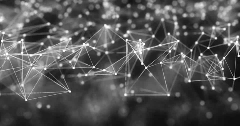 Smooth movement Plexus lines and dots in fog. Abstract tranquility background Stock Footage 287127785