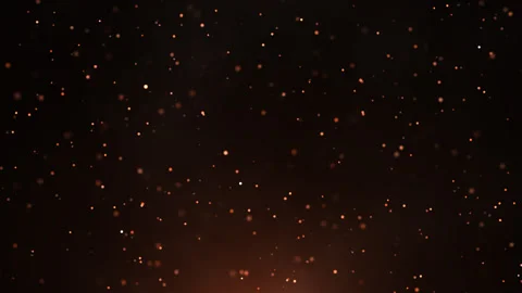 Smooth movement of red particles from bottom to top Stock Footage 267727961