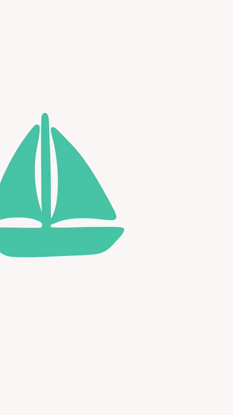 Smooth movement of a ship with sails toward the horizon Stock Footage 336175608