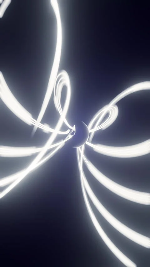 Smooth movement of white glowing lines 스톡 동영상 243589986