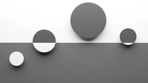 Smooth Moving Black and White Circles in Abstract 3D Animation Stock Footage 309202932