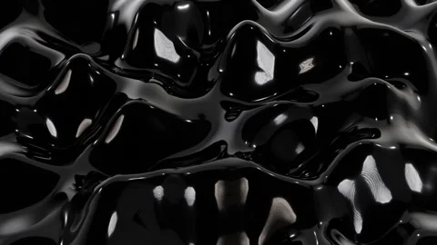 Smooth moving liquid black surface Stock Footage 320625374