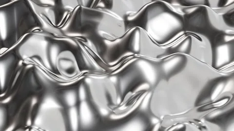 Smooth moving metallic liquid gray surface Stock Footage 320625355