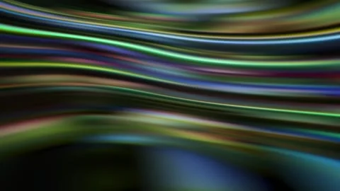 Smooth Multicolor Wave Lines on Dark Abstract Light Flow Background 動画素材 332338920