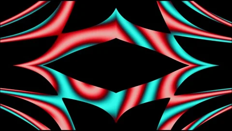 Smooth neon arc shapes forming symmetrical loop animation on black background Видео 334344512