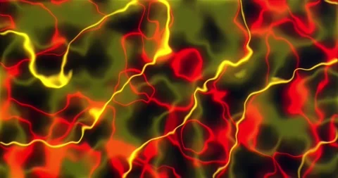 Smooth neon yellow red psychedelic liquid motion animation background. Neon.. Stock Footage 224693391