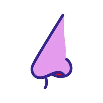 Smooth nose icon vector outline illustration Stock Illustration