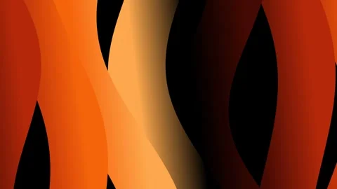 Smooth Orange Amber Wave Flow on Black Background, Modern Motion Loop 4K Video stock 331011960