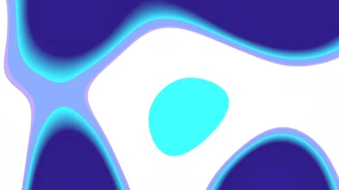 Smooth Organic Liquid Blob Animation with Deep Blue and Vibrant Cyan Vídeo Stock 340899342