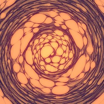 Smooth organic spiral pattern. Modern background design. 3d render illustration Ilustración de archivo