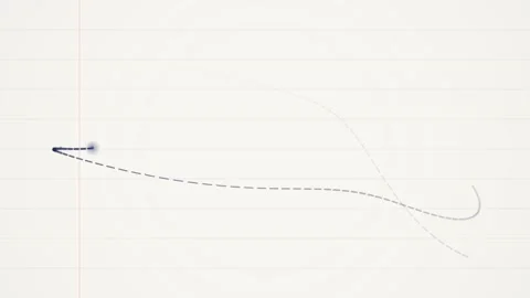 Smooth parabolic curve line graph on minimalist white background Stock Footage 346005619