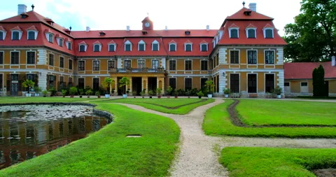 Smooth passage in front of State chateau “Rajec nad Svitavou” Stock Footage 197147847