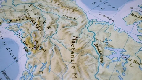 Smooth physical map flyover to alaska Stock Footage 341751606