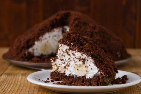 Smooth pie cake Stock Photos